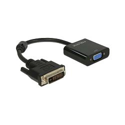 Adapter DVI-D (M)/VGA (Ž), crni, Delock, 65658