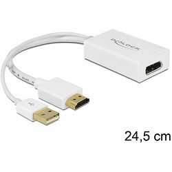 Adapter HDMI (M)/Display Port (Ž)+USB 2.0, Delock, 62496