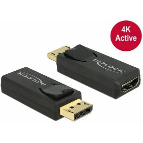 Adapter Display Port (M)/HDMI (Ž), 4K, Crni, Delock, 65573