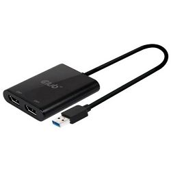Adapter USB-A 3.0/2xDisplay port F, Club 3D, CSV-1477