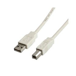 Kabel za printer USB 1.8m 2.0, Bijeli, Roline, 11.99.8819