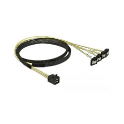 Kabel mini SAS HD (SFF-8643) to 4x SATA 7pin, 1m, Delock, 85685