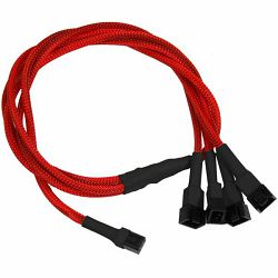 Kabel 3 pin na 4x3 pin za ventilator 60cm, Nanoxia, red, NX34A60R