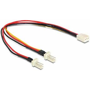 Kabel 3 pin (Ž)/2x3 pin (M) za ventilator, 0.2m, Delock, 89343