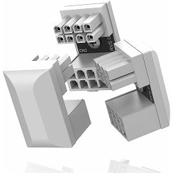 EZDIY-FAB GPU VGA PCIe 8 Pin U Turn 180 Degree Angle Connector Power Adapter Board for Desktop Graphics Card-Reverse Type 3-Pack White