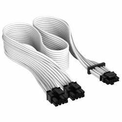 Corsair Premium Individually Sleeved 12+4pin PCIe Gen 5 12VHPWR 600W cable, Type 4, WHITE, CP-8920332