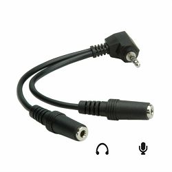 Adapter 3.5mm (M)/2x3.5mm (Ž) 0.15m, Headset adapter, Roline, 11.09.4441