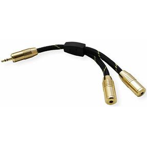 Adapter 3.5mm (M)/2x3.5mm (Ž), 0.2m, Roline Gold, 11.09.4213