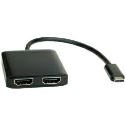 Adapter USB 3.1 C M/ 2xHDMI F, Roline, 12.99.1132