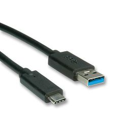 Kabel USB 3.1, 1m, USB-A/USB-C M/M, Roline, Crni, 11.02.9011
