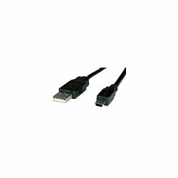 Kabel USB 2.0, 1.8m, USB-A/Mini USB-B, Roline, Crni, 11.02.8719