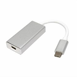 Adapter USB 3.1, 0.10m, USB-C/Mini DisplayPort v1.2 M/F, Roline, Sivi, 12.03.3225