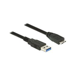 Kabel USB 3.0, 0.50m, USB-A/Micro USB-B SS M/M, Delock, Crni, 85071