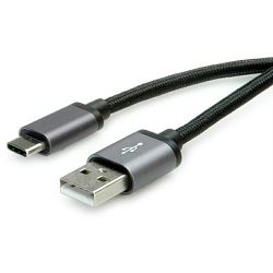 Kabel USB 2.0, 1.8m, USB-A/USB-C M/M, Roline Crni, 11.02.9028