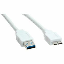 Kabel USB 3.0, 2m, USB-A/Micro USB-B SS M/M, Roline, Bijeli, 11.99.8874