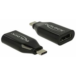 Adapter USB 3.1, USB-C/DisplayPort v1.2 M/F, Delock, Crni, 62978