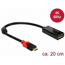 Adapter Display Port (Ž)/USB Type-C (M), 0.2m, 4K 60Hz, Delock, 63928