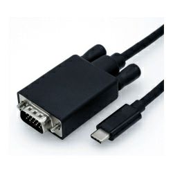 Adapter USB 3.1, 0.15m, USB-C/VGA M/F, Roline, Crni, 12.99.3203