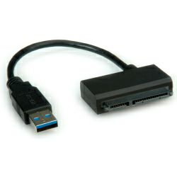 Adapter USB 3.2, 0.15m, USB-A/SATA M/F, Roline, 6Gbit/s, Crni, 12.02.1043