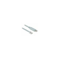 Kabel USB 2.0, 1m, USB-A/RS232 RJ45, Delock, Sivi, 63911