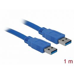 Kabel USB 3.0, 1m, USB-A/USB-A M/M, Delock, Plavi, 82534