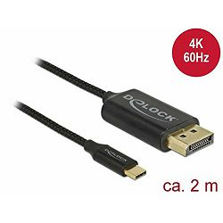 Kabel USB Type-C/Display Port, 2m, (DP Alt Mode), Delock, 83710