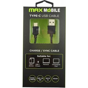 Kabel USB 2.0, 2m, USB-A/USB-C M/M, Maxmobile, 2A, Crni