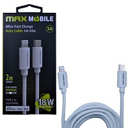 Kabel USB 2m, Lightning/USB Type-C, MFI Apple CA-056, Maxmobile, iPhone 11/12/13/Mini/Pro/Pro Max,iPod,iPad