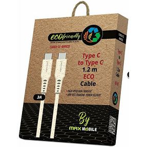 Kabel USB 2.0, 1.2m, USB-C/USB-C M/M, Maxmobile CA002 ECO, 3A/60W