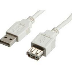 Kabel USB 2.0, 3m, USB-A/USB-A M/F, Roline, Bež, S3113