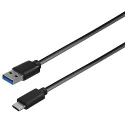 Kabel USB 3.1, 2m, USB-A/USB-C M/M, Transmedia, Crni, TRN-C530-2L