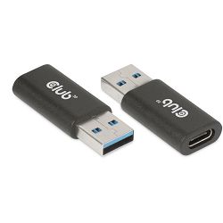 Adapter USB 3.2, USB-A/USB-C M/F, Club3D, Crni, CAC-1525