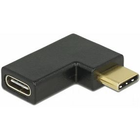 Adapter USB 3.2, USB-C/USB-C F/M, 90° horizontalno, Delock, 65915
