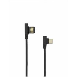 Kabel USB 2.0, 1.5m, USB-A/USB-C M/M, 90°, Sbox, Crni, USB-C-90-B