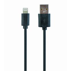 Kabel USB 2.0, 2m, USB-A/Lightning, Gembird, Crni, GEM-CC-USB2-AMLM-2M