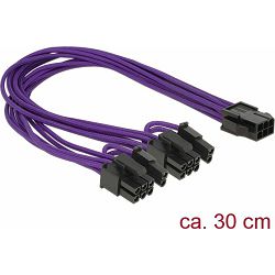 Kabel 6 pin (Ž)/2x8 pin (6+2) (M), 30cm, Delock, 83704