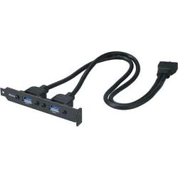 Bracket USB 3.0, 2xUSB-A, crni, AK-CBUB17-40BK
