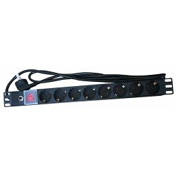 NaviaTec PDU008, 8x Schuko Outlets, PDU with Master switch, NVT-PDU008