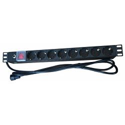 NaviaTec strujna priključnica 19"  PDU010, 8x Outlet Power Distribution Unit, 8x Schuko Input Cable C14, NVT-PDU010