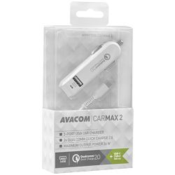 Avacom autopunjač CarMAX 2, 2xQuickCharge2.0 USB-C, ava-nacl-qc2xc-ww