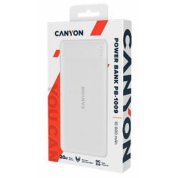 Canyon Powerbank PB-109 10000mAh White, CNE-CPB1009W