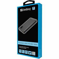 Sandberg Powerbank 10000mAh Black, PowerDelivery 20W, SNDTI-420-58