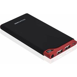 RealPower Powerbank 6000mAh Slim, PB-6000S Black/Red, 218548