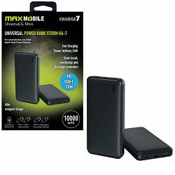 MAXMOBILE Powerbank 10000mAh, STORM K6-7, 20W, PD, USB-C, Black