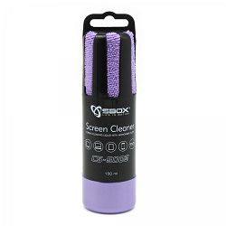 Sredstvo za čišćenje ekrana s mikrofiber krpicom SBOX CS-5005 150ml,  Ljubičasta