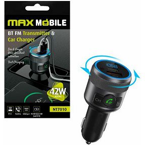 MAXMOBILE FM transmitter i Auto punjač NT7010,total 42W Type-C/USB