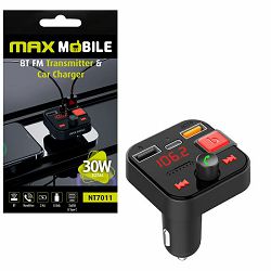 MAXMOBILE FM transmitter i Auto punjač NT7011,total 30W Type-C/USB