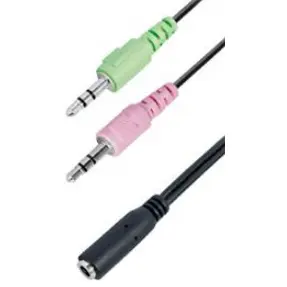 Adapter 3.5mm (Ž)/2x3.5mm (M) 0.2m, Transmedia, TRN-AI10-L