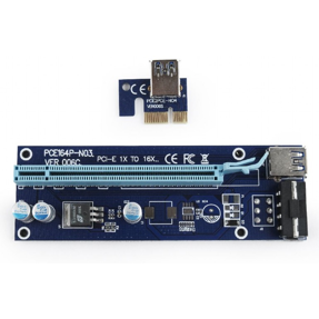 Adapter Extender Riser Gembird PCI-Express riser add-on card, PCI-ex 6-pin power connector (ver.006c)