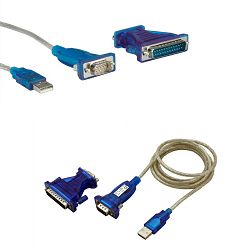 Adapter USB 2.0/RS232, DB9/DB25, 1.8m , Roline, 12.99.1160